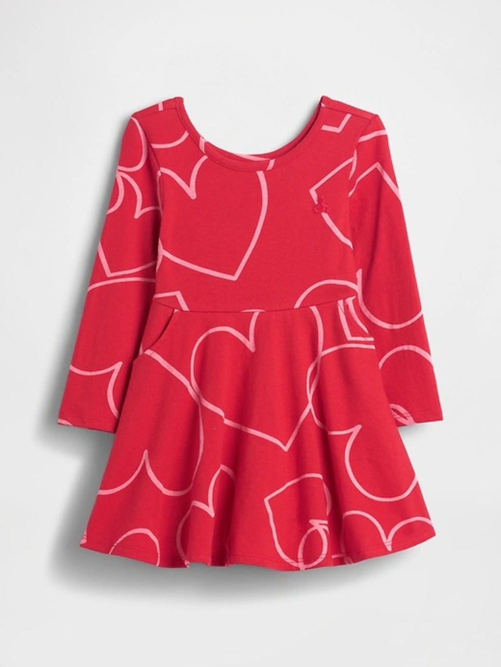 GAP Toddler Twirl Skater dress Hearts on red with pockets size 5T
